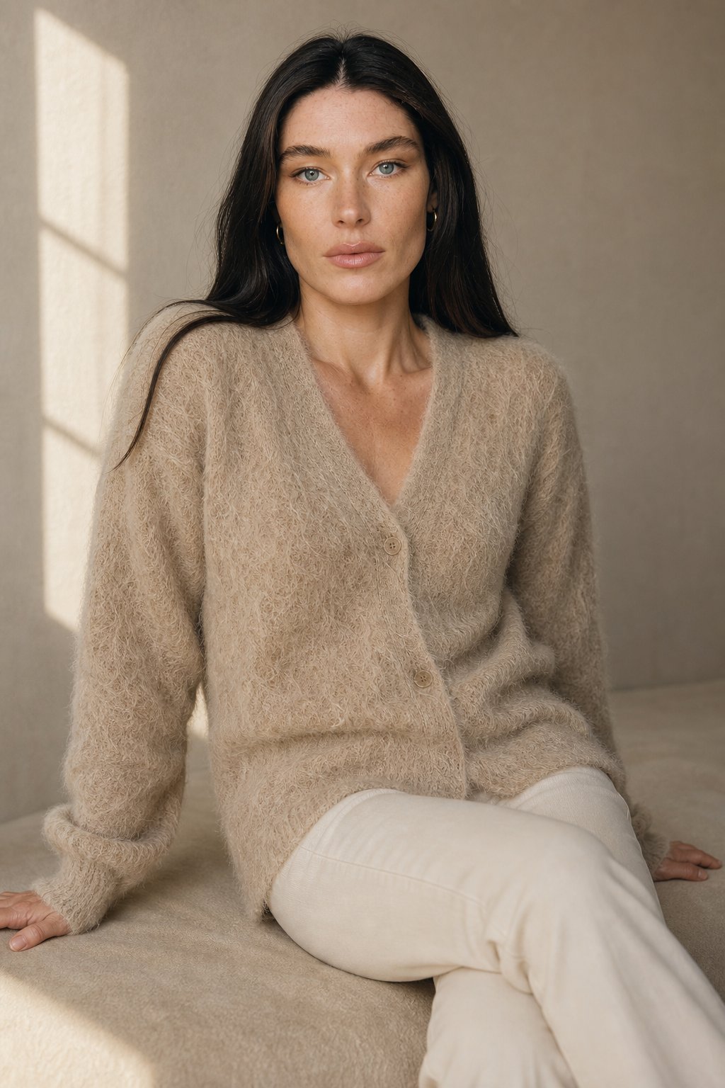 Fluffy V Neck Button Cardigan, view 10