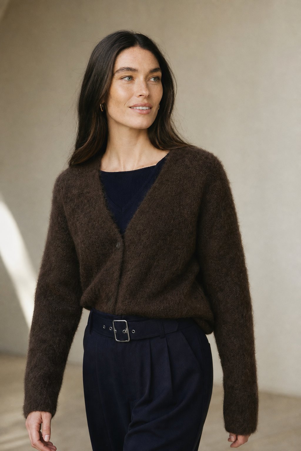Fluffy V Neck Button Cardigan, view 11
