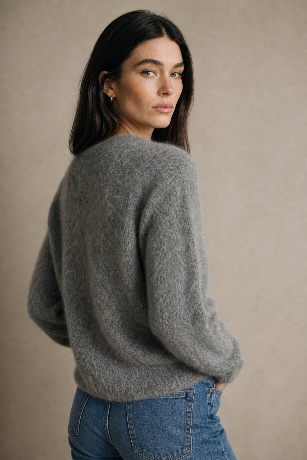 Fluffy V Neck Button Cardigan, view 8
