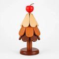 Folding Wooden Christmas Tree Trivet Set, Cherry Top (Apple Style) / 3 Layers