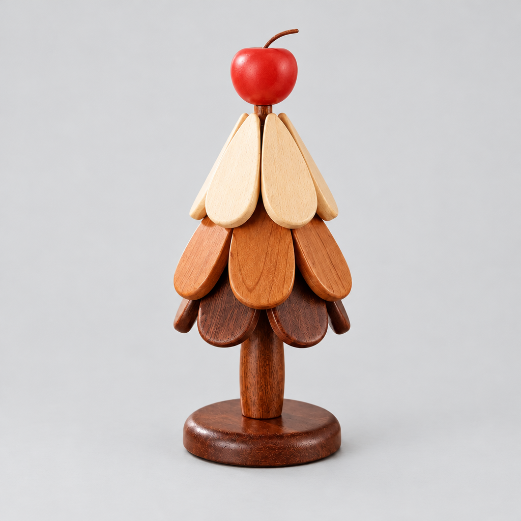 Folding Wooden Christmas Tree Trivet Set product photo