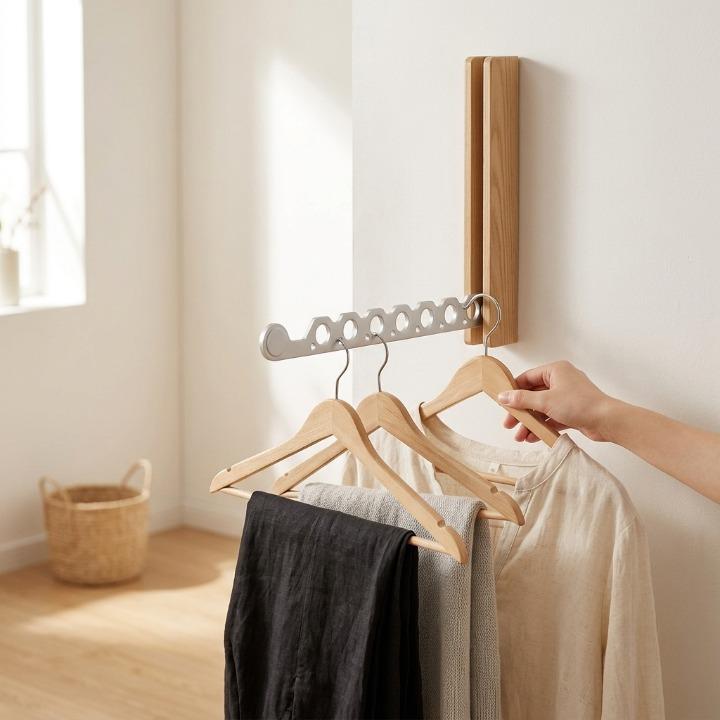 Folding Wall Clothes Rack, view 2