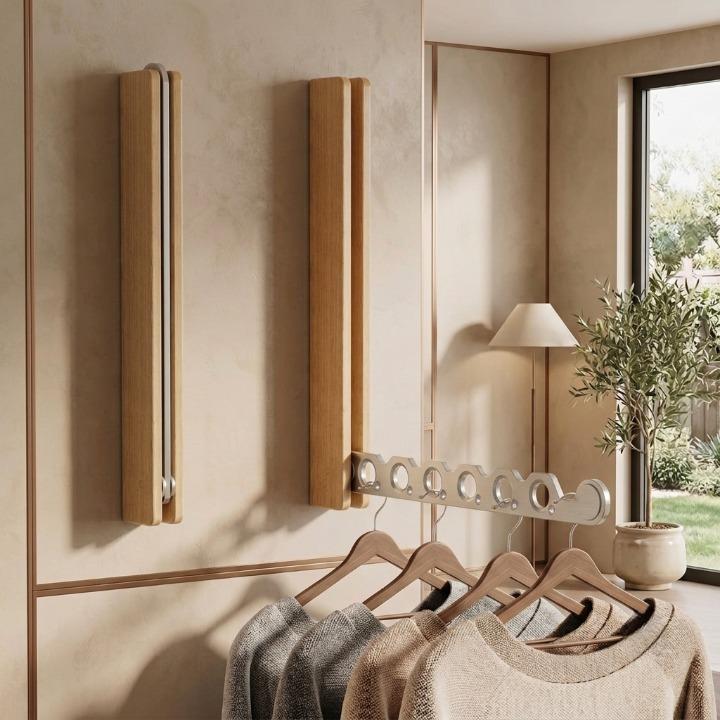 Folding Wall Clothes Rack, view 3