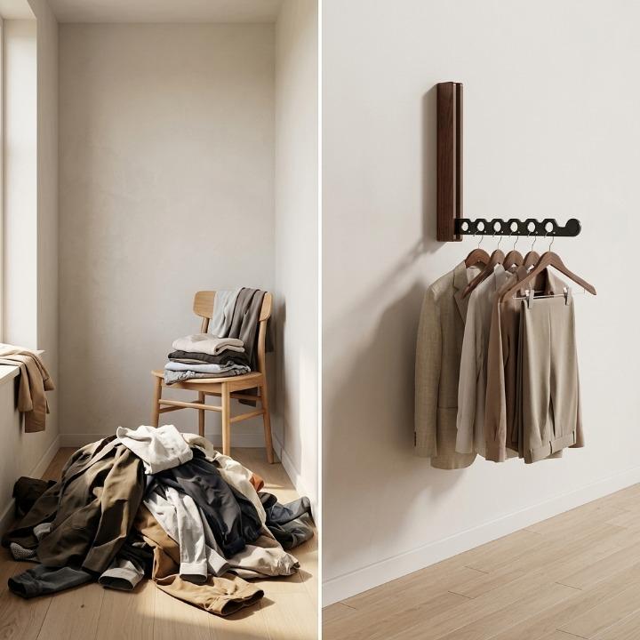 Folding Wall Clothes Rack, view 4