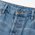 Fringed Hem Straight Jeans in dark blue