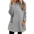 Fuzzy Crew Neck Pocket Pullover, view 6