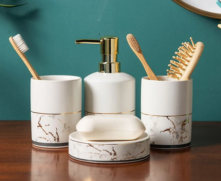 Geometric Ceramic Bathroom Set, view 2