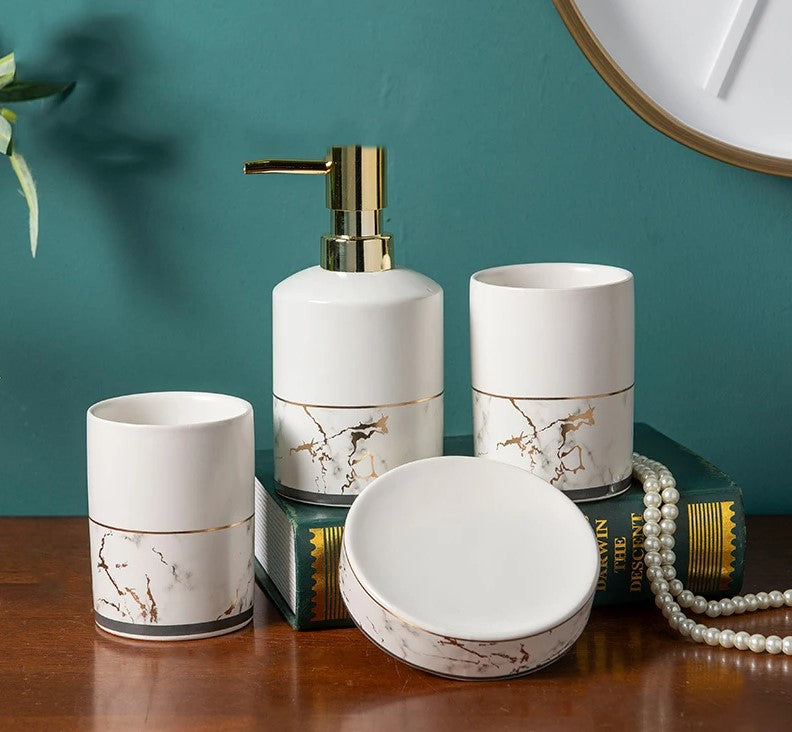 Geometric Ceramic Bathroom Set, view 3