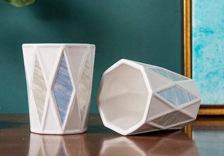 Geometric Ceramic Bathroom Set, view 5