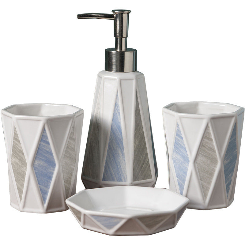 Geometric Ceramic Bathroom Set, view 7