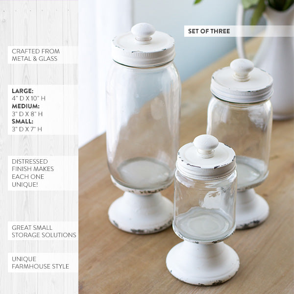 Glass Apothecary Jars, Set of 3, view 1