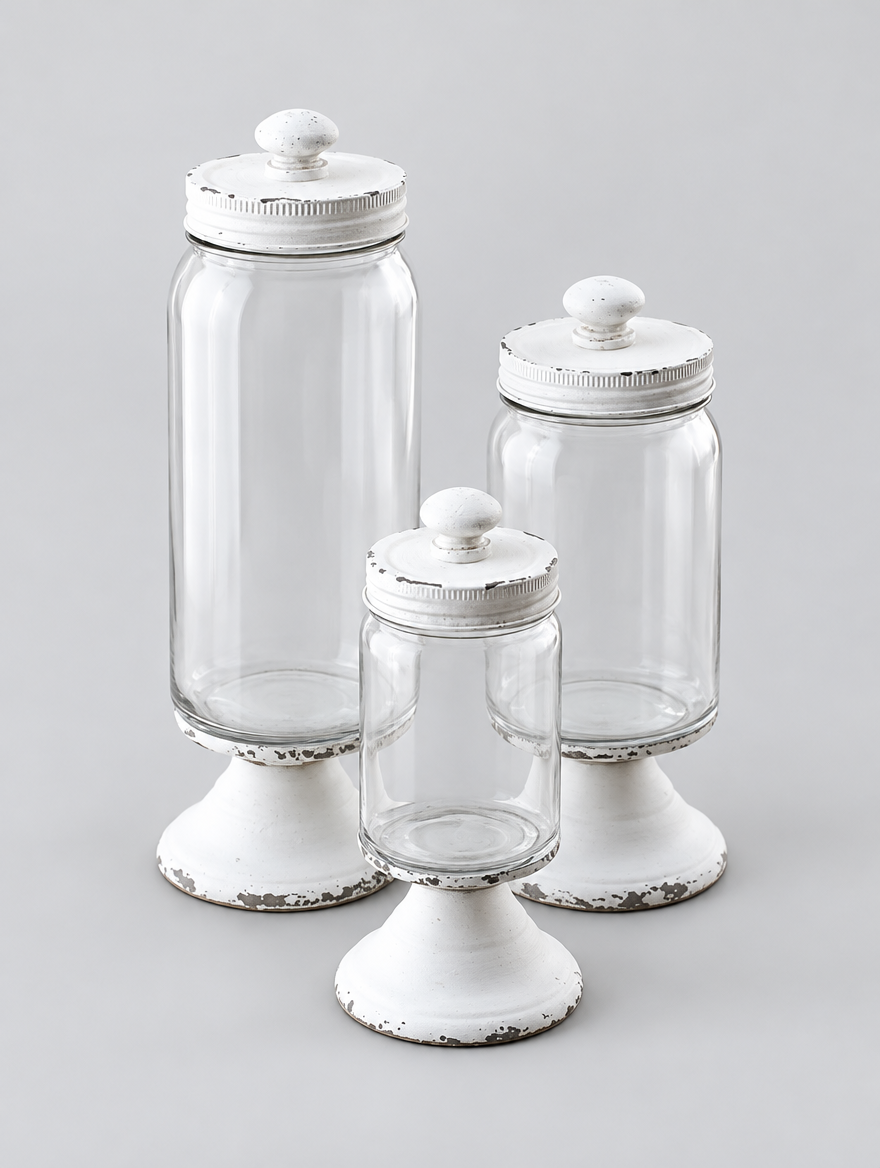 Glass Apothecary Jars, Set of 3 product photo