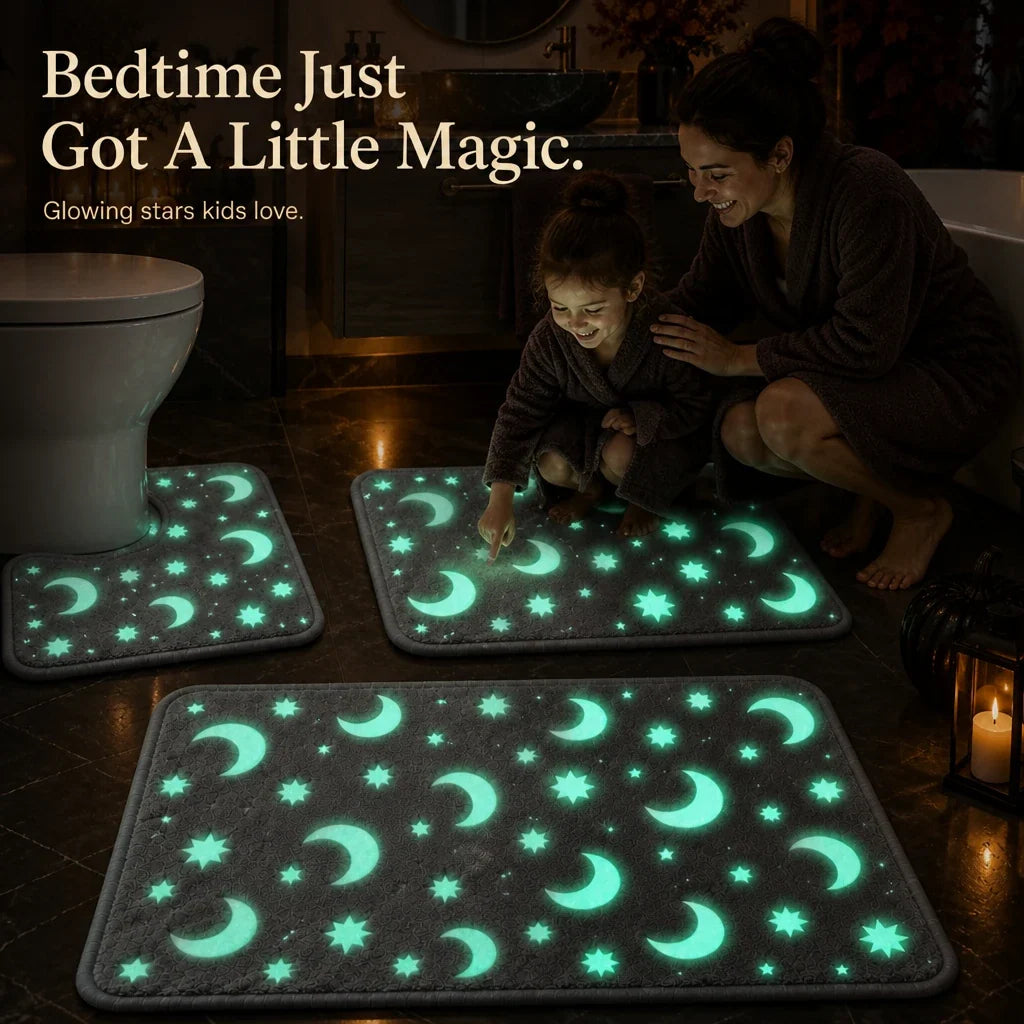 Glow in the Dark Moon and Star Bath Mat Set, view 10