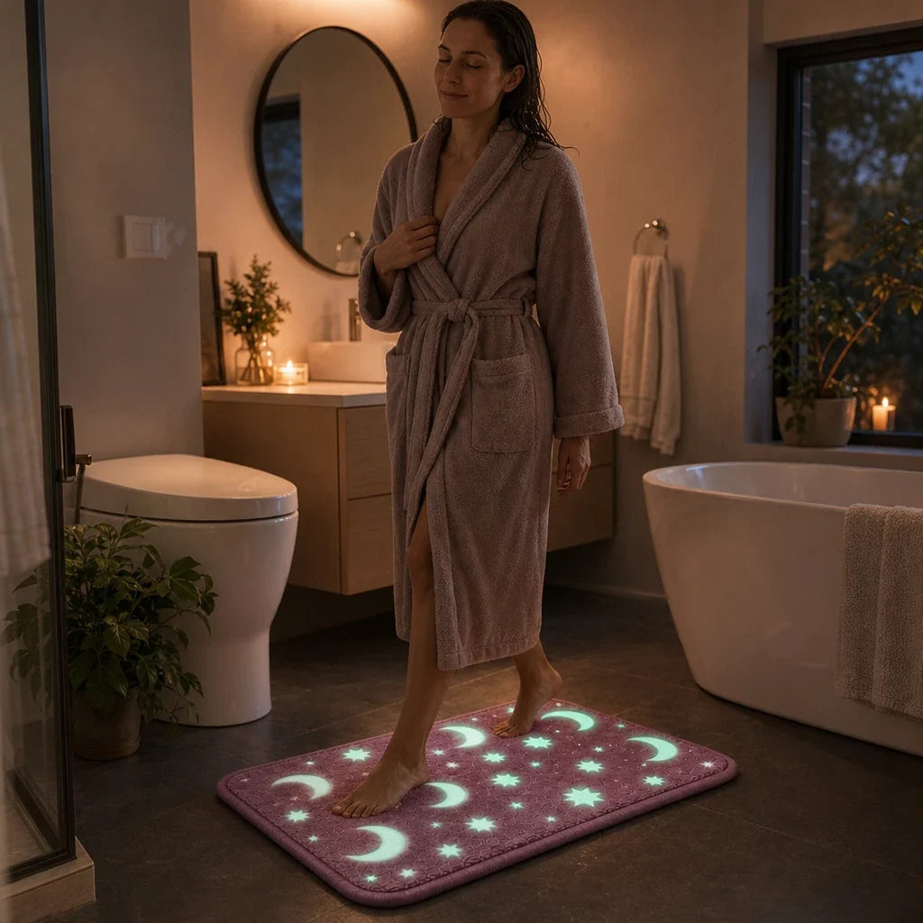 Glow in the Dark Moon and Star Bath Mat Set, view 5