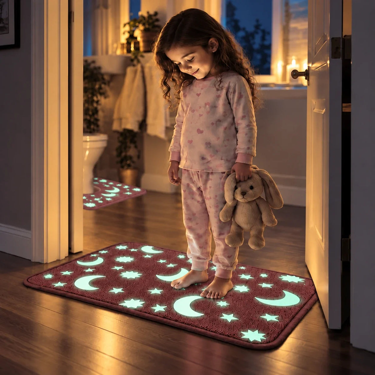 Glow in the Dark Moon and Star Bath Mat Set, view 6