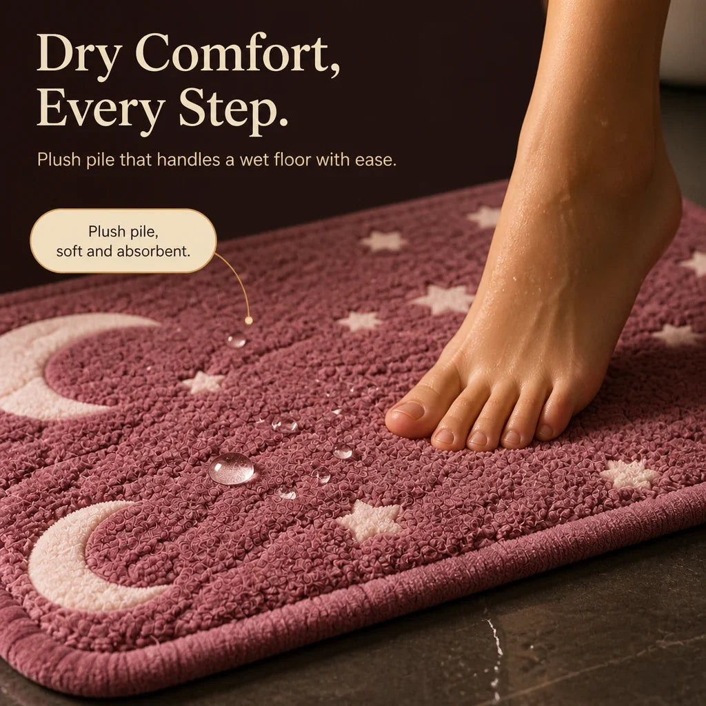 Glow in the Dark Moon and Star Bath Mat Set, view 7