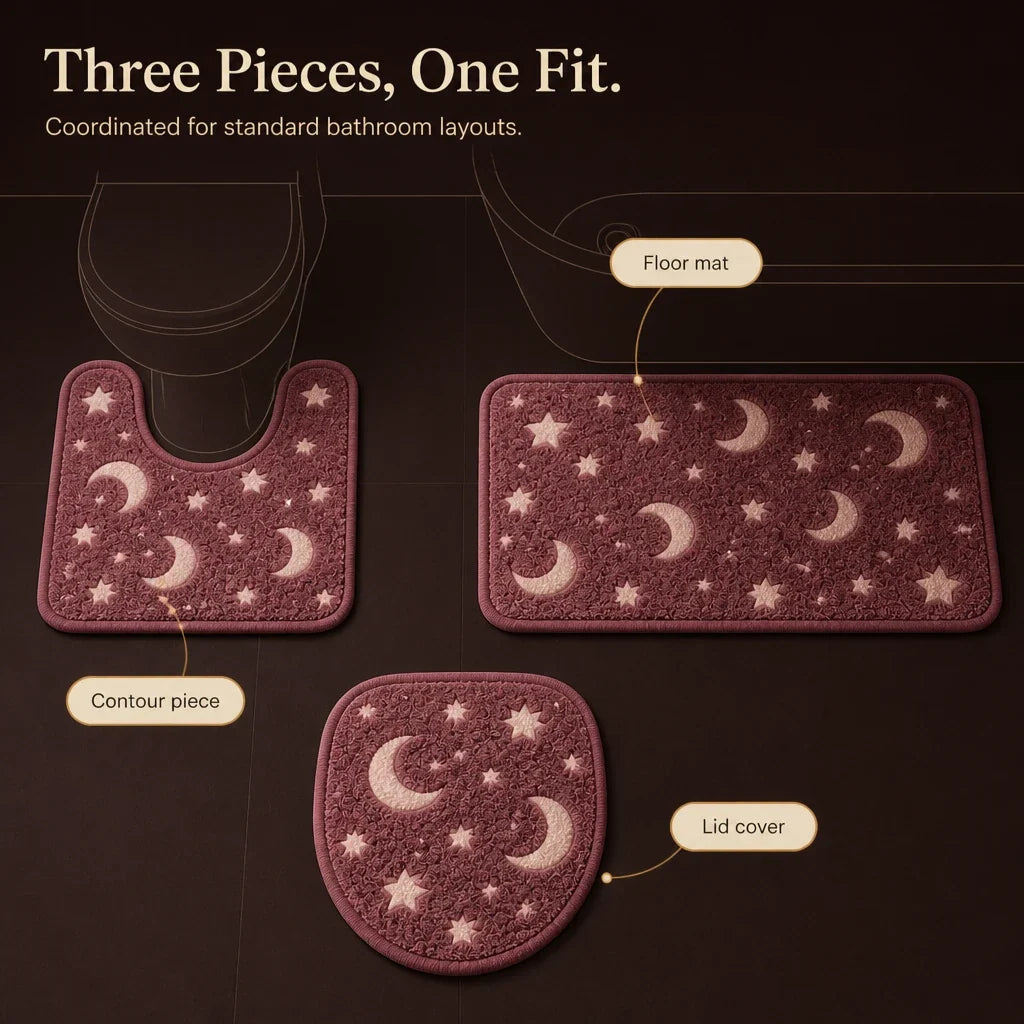 Glow in the Dark Moon and Star Bath Mat Set, view 9