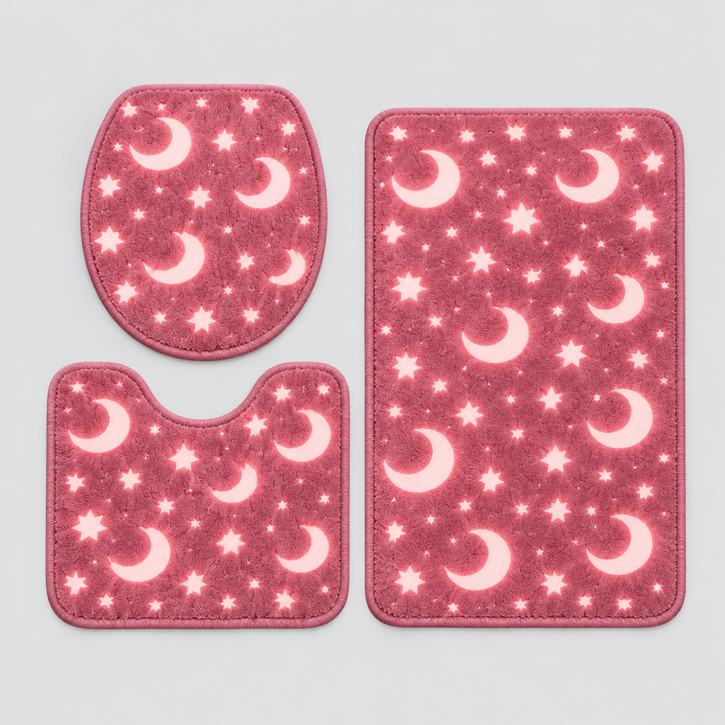 Glow in the Dark Moon and Star Bath Mat Set product photo