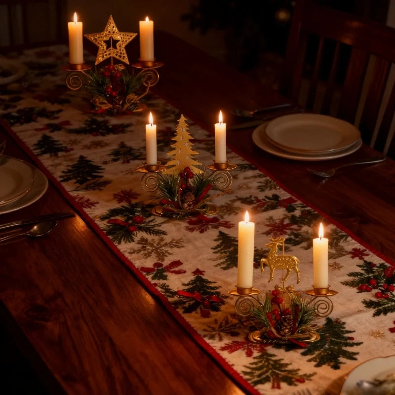 Gold Christmas Taper Candle Holder, view 11