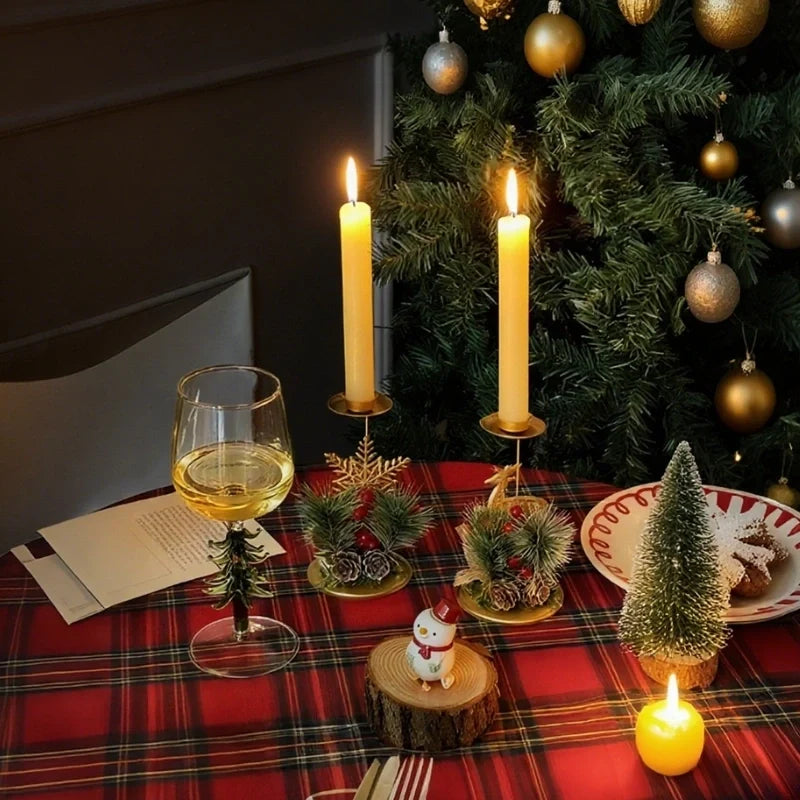 Gold Christmas Taper Candle Holder, view 12