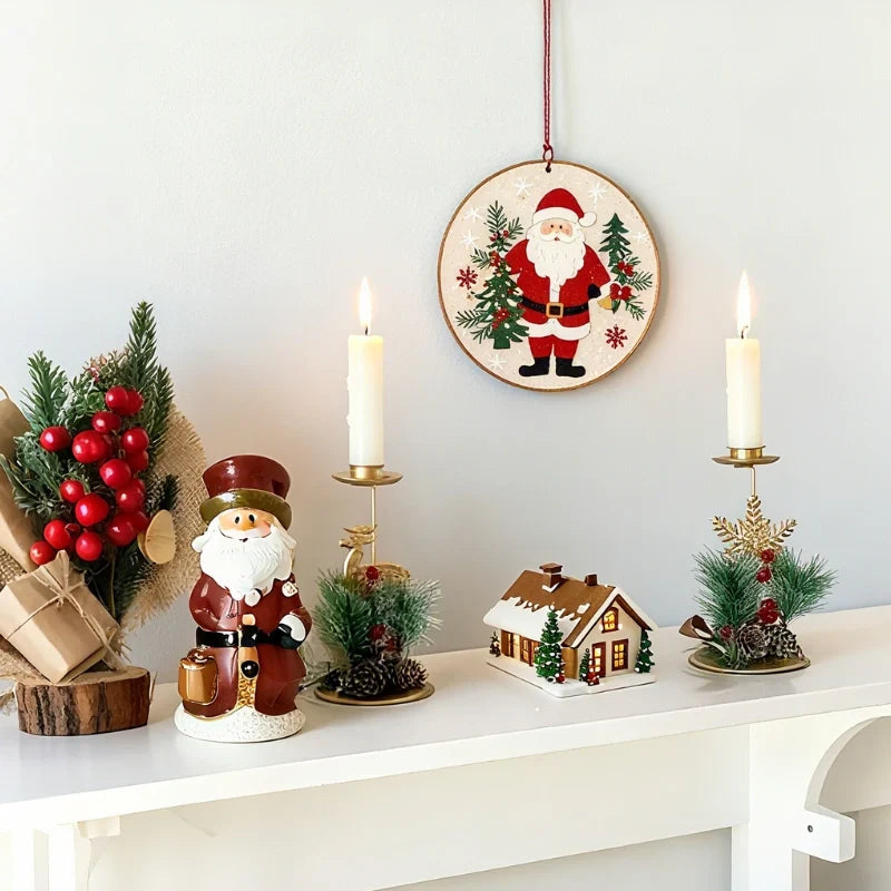 Gold Christmas Taper Candle Holder, view 14