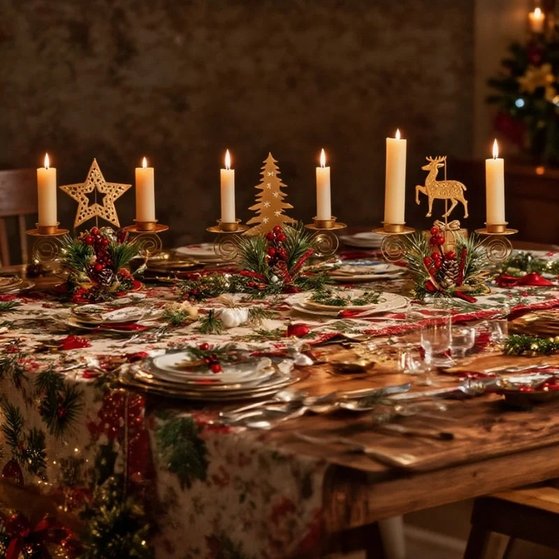 Gold Christmas Taper Candle Holder, view 9