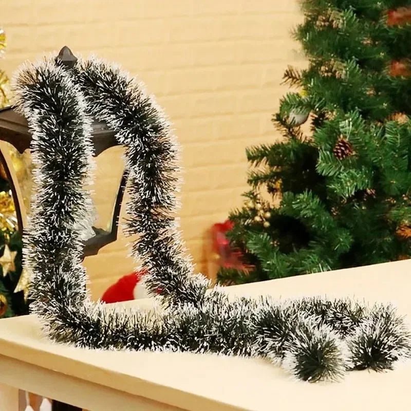 Green Christmas Tinsel Garland, view 11