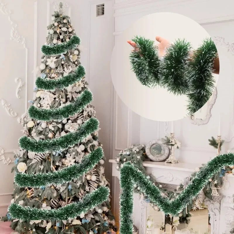 Green Christmas Tinsel Garland, view 12