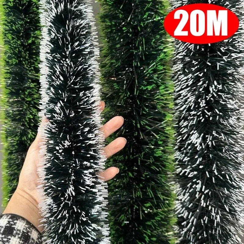 Green Christmas Tinsel Garland, view 13
