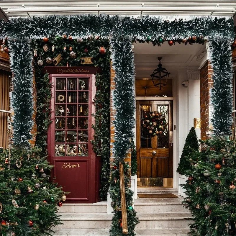 Green Christmas Tinsel Garland, view 8