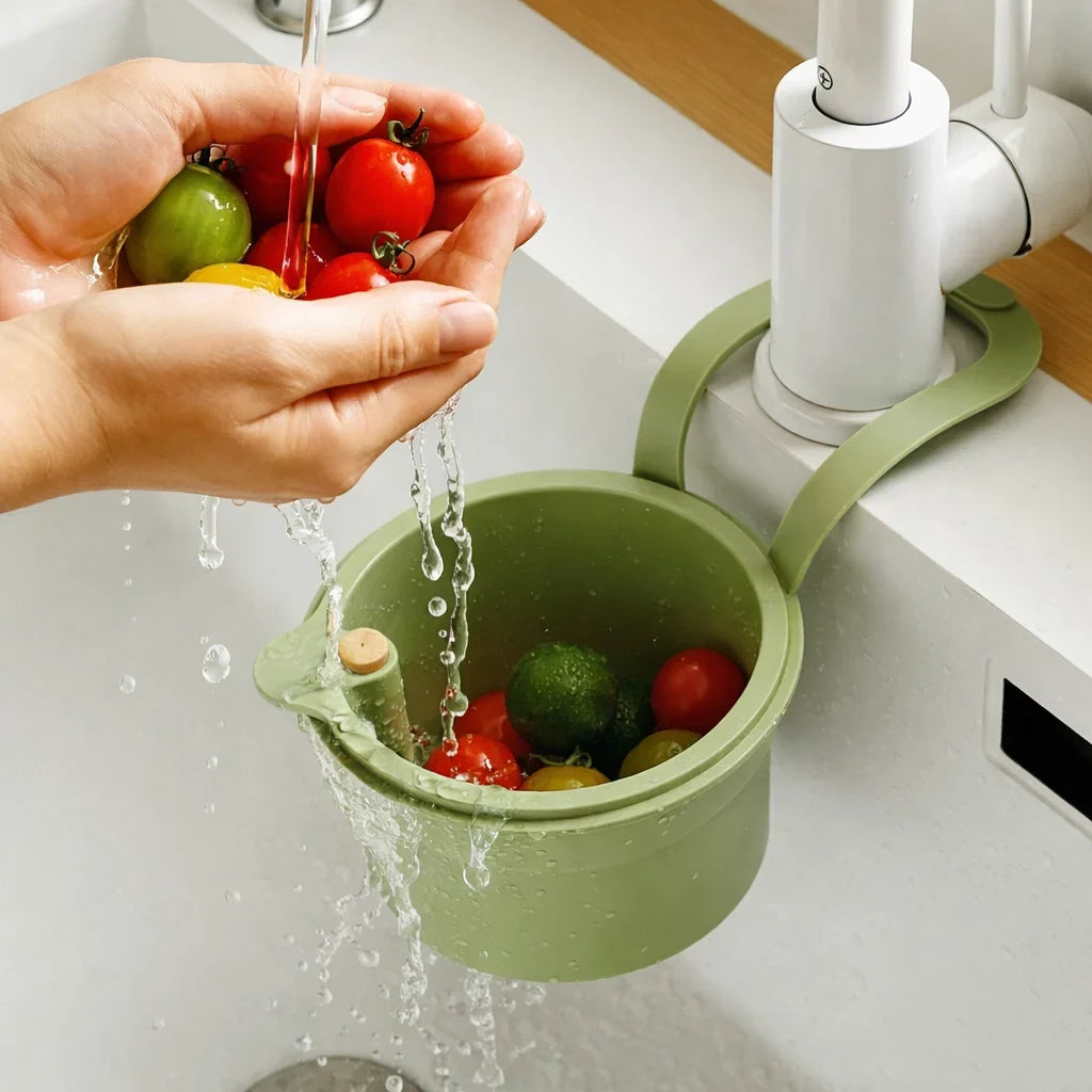 Hanging Sink Strainer Basket in green