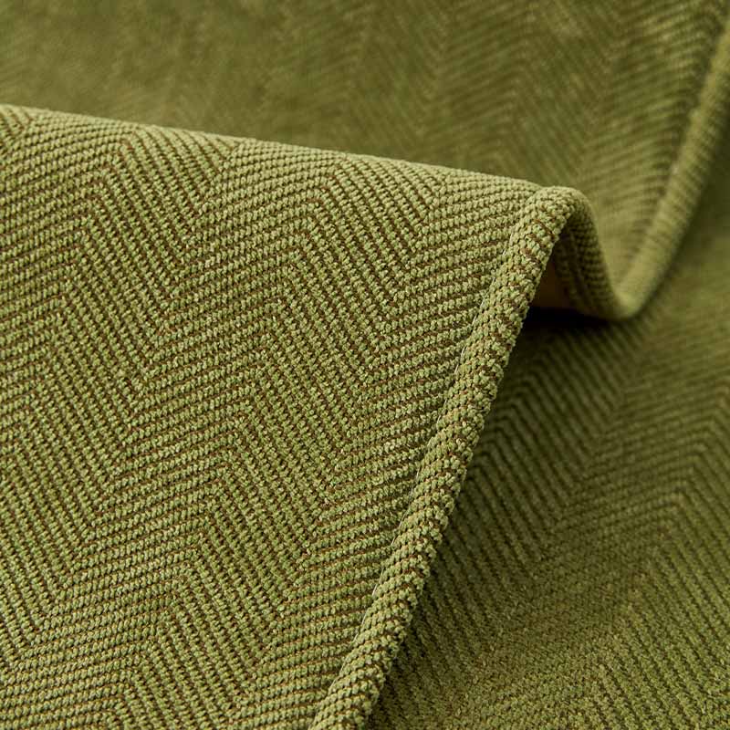 Close up of the woven herringbone chenille texture