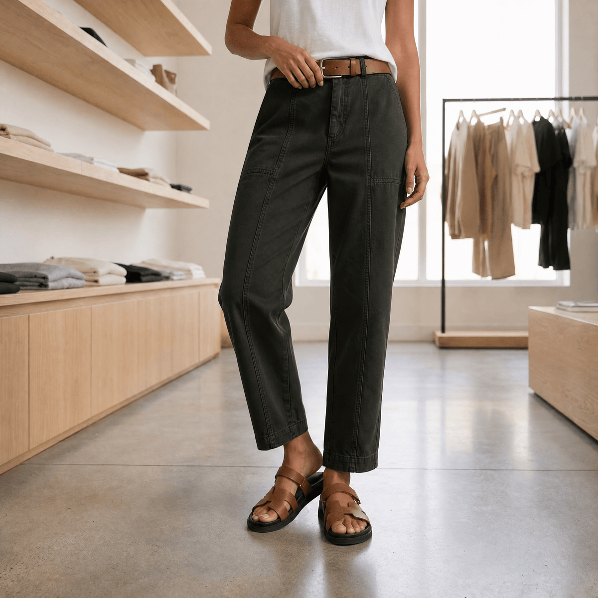 Tailored Utility Pants in deep olive