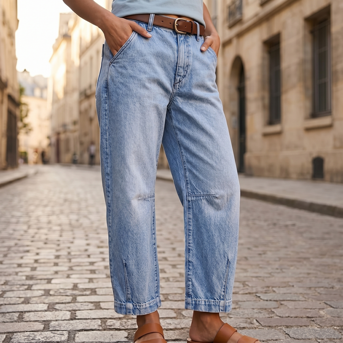 Cropped Barrel Jeans, extra view 1