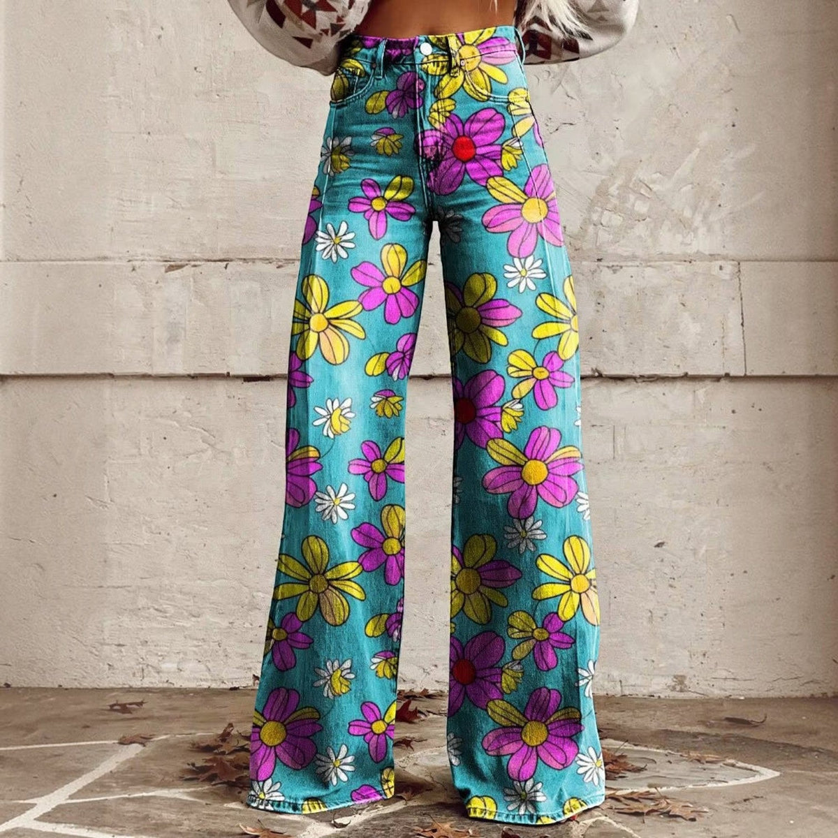 Floral Bell Bottom Pants in style g