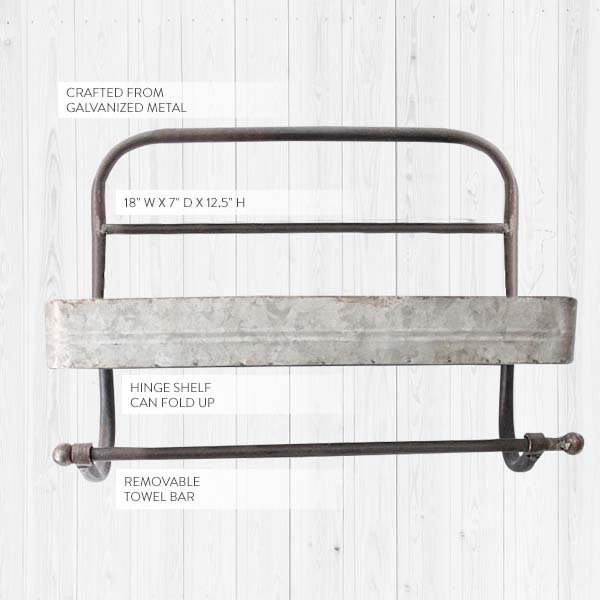 Industrial Wall Towel Rack, view 1