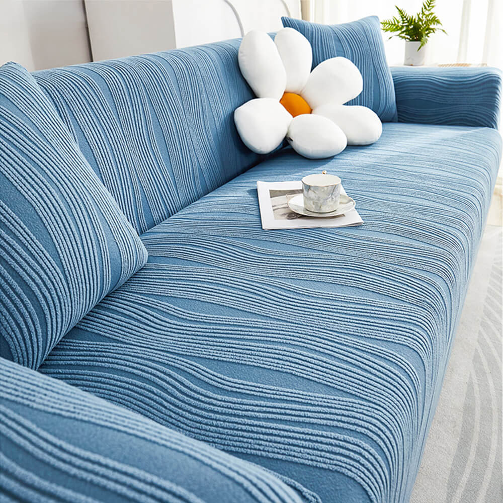 Stretch Sofa Slipcover in blue