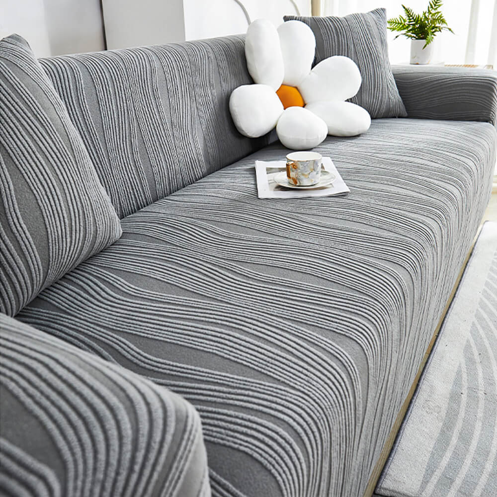 Stretch Sofa Slipcover in dark grey