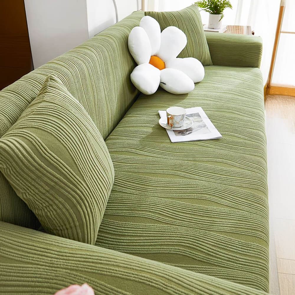 Stretch Sofa Slipcover in green