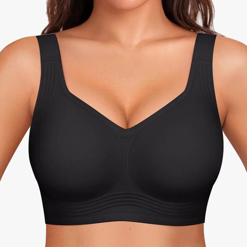 Jelly Strip Wireless Bra in black