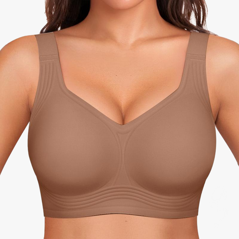 Jelly Strip Wireless Bra in coffee