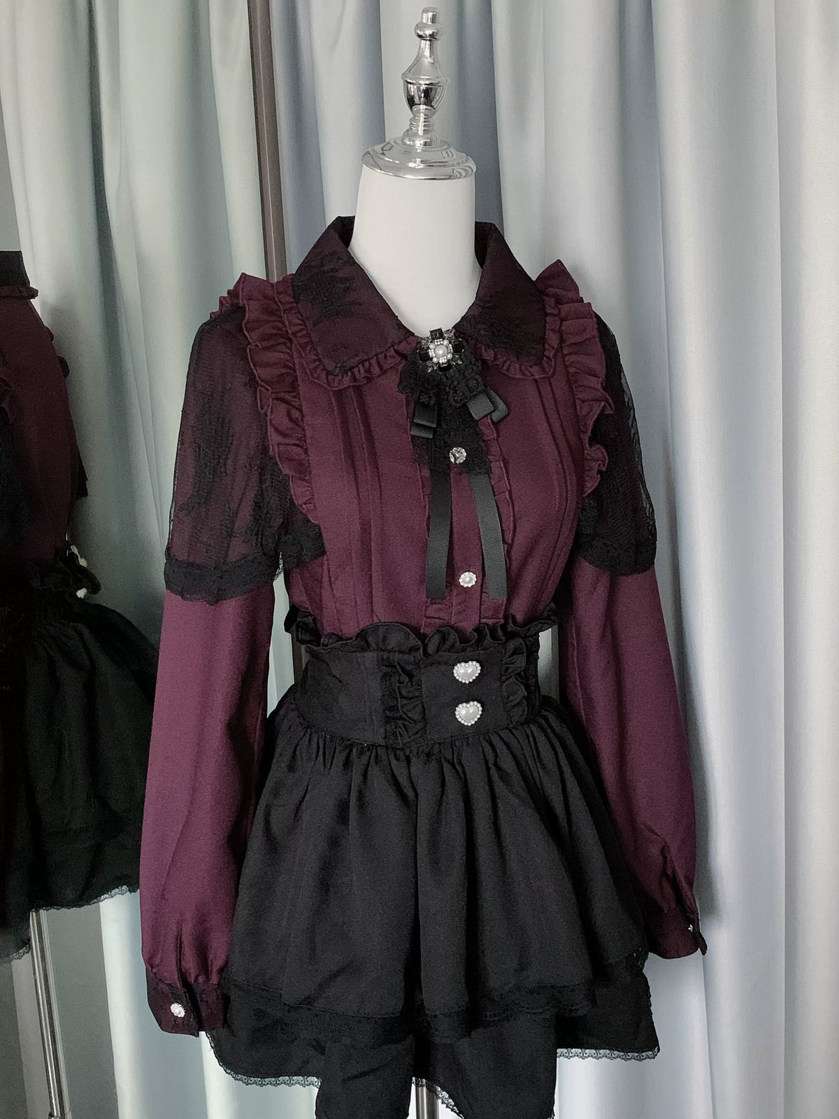 Lace Blouse and Ruffle Skirt Set, view 4