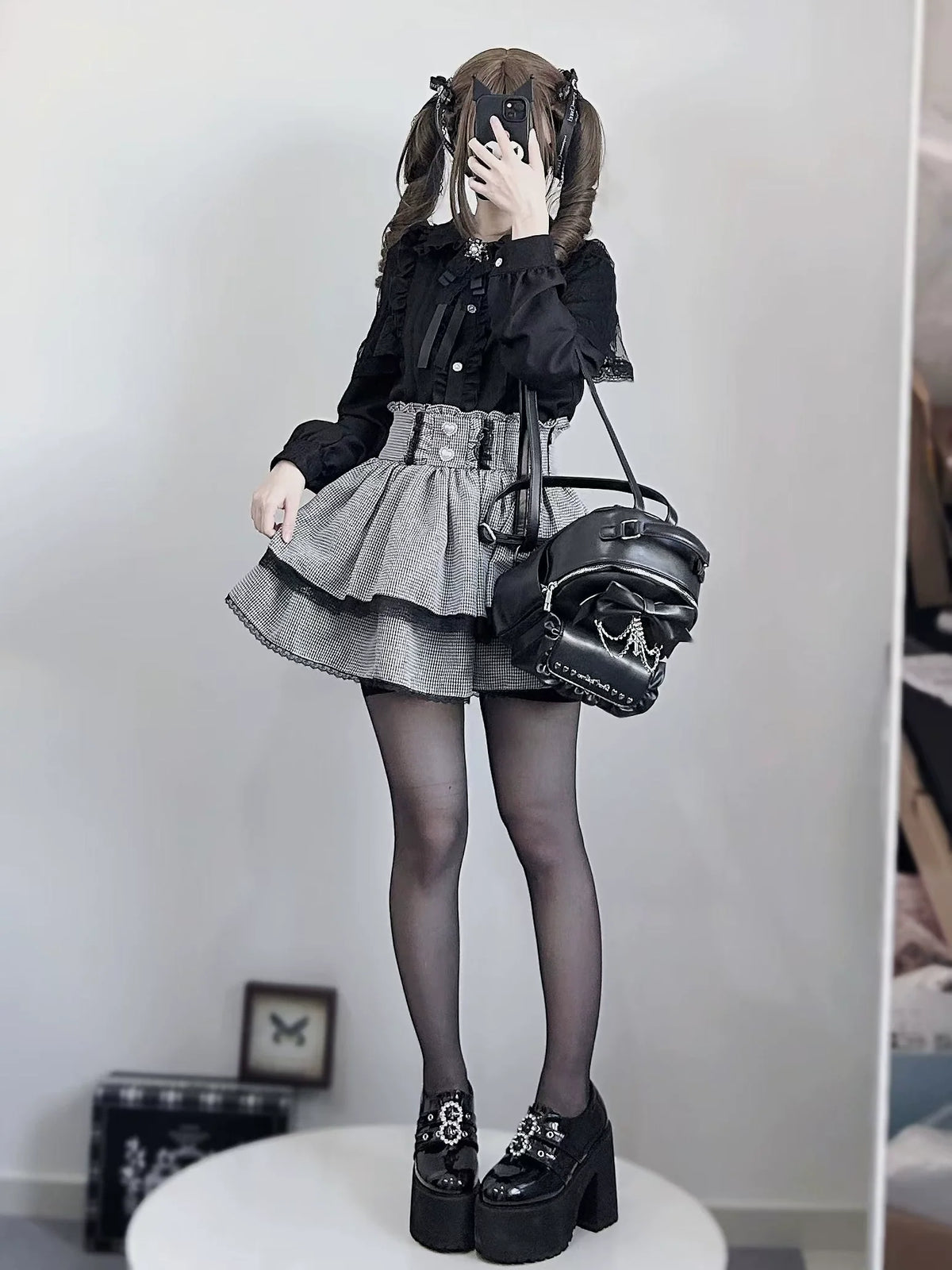 Lace Blouse and Ruffle Skirt Set, view 5