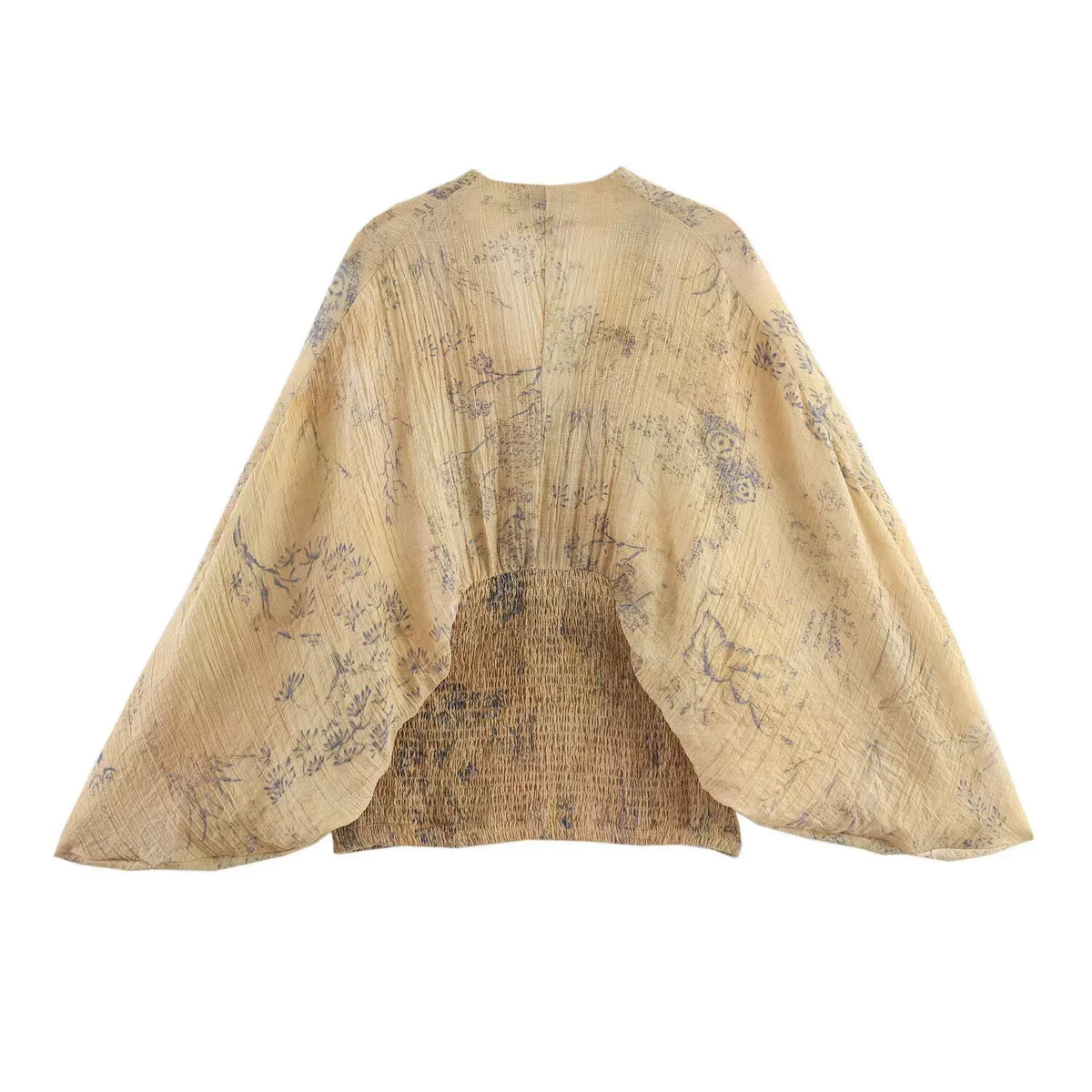 Lantern Sleeve Deep V Top, view 1