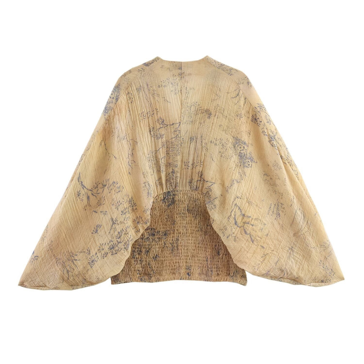 Lantern Sleeve Deep V Top, view 3
