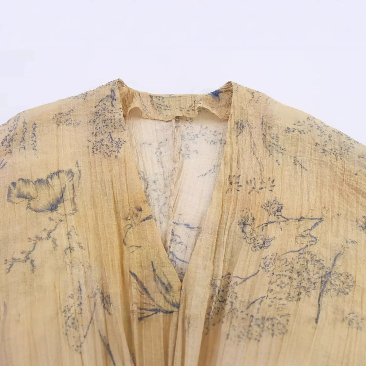 Lantern Sleeve Deep V Top, view 5