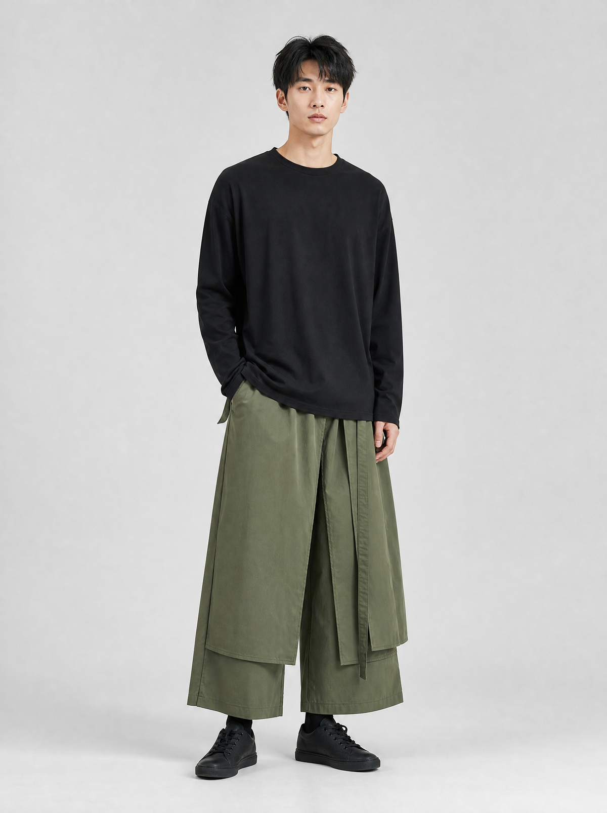 Layered Wrap Hakama Pants, main photo
