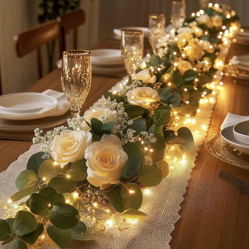 Leaf Garland with Lights, view 1