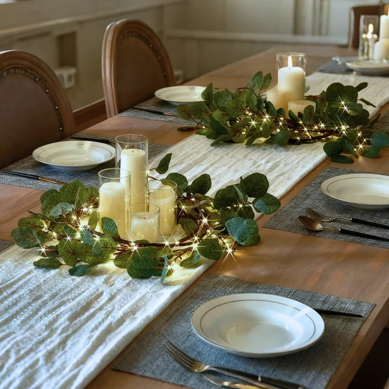 Leaf Garland with Lights, view 11