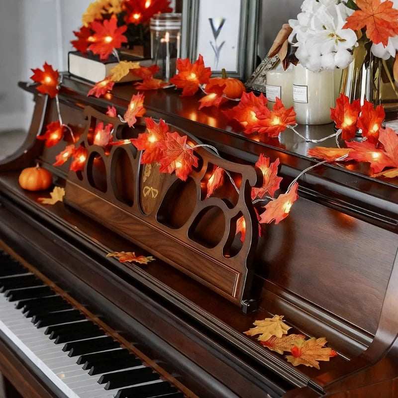 Leaf Garland with Lights, view 13